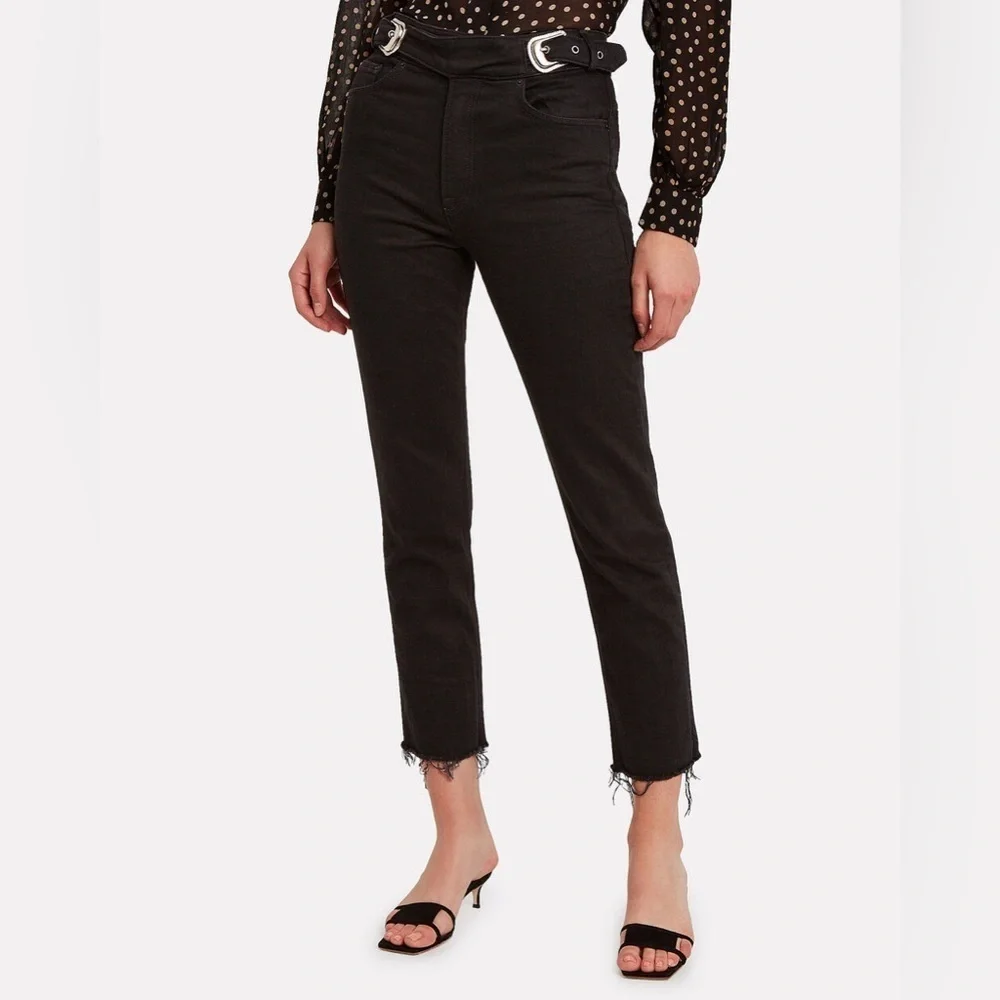 NWOT - GRLFND Zoey Belted Cropped Jeans in Black - Size 26